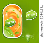vector stickers with a juicy ...