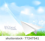 vector paper plane soaring...