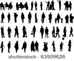 people silhouettes  vector 