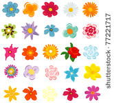 colorful spring flowers vector...