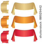 set of banners modern ribbons ...