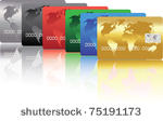 series of colorful credit cards