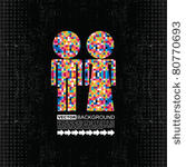 colorful couple of men and...