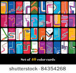 set of abstract color cards