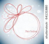 christmas frame with red...