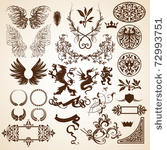 set of heraldic elements