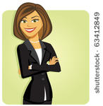 a business woman wearing a suit ...