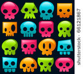 funky gummy colorful skulls.