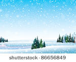 vector winter landscape with...