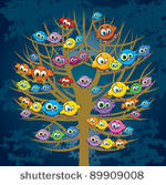 group of colored funny birds...