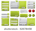 green website form set with...