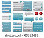 blue  website form set with...