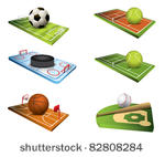 vector sport fields icons