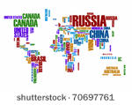 world map  countries in color...