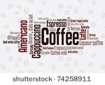 wordcloud of coffee