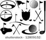 black and white golf icons...