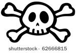 isolated skull with cross bones.