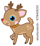 cute kawaii christmas deer.