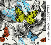 seamless pattern with blooming...