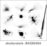 ink splat set and calligraphic...