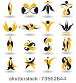set of 16 different abstract...