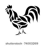 vintage black rooster isolated...