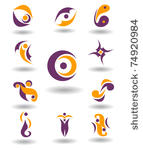 set of 11 different abstract...