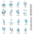 set of 16 different abstract...