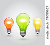 vector colorful light bulbs set