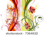 grunge paint flower background...