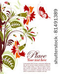 grunge floral frame with...