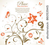 flower theme with butterfly ...