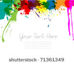 colorful bright ink splashes