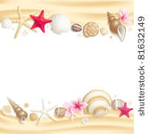 background with seashells and...