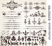 vector set calligraphic design...