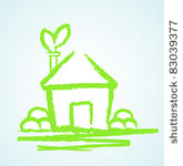 eco sketch house vector