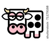 cute cartoon cow with spots.