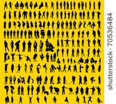 200 detailed human silhouettes