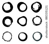 vector grunge ink brush circle...