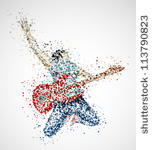 abstract guitarist from circles....