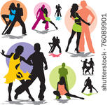 set vector dance couple...