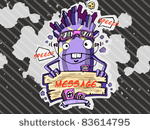 disco monster. vector...