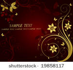 golden floral vector background