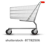 shopping cart isolated on white ...