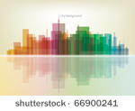 colorful panorama city vector...