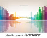colorful panorama city with...