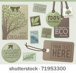 a set of green themed labels...