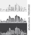 silhouette of a modern city in...