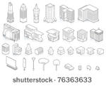 isometric view of the  building ...