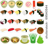 a vector set of food icons  ...